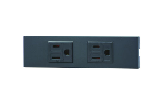 KAG-2511｜NKシリーズ家具・機器用接地コンセントセット 2口 (SB色) 家具・機器用 ソフトブラック
