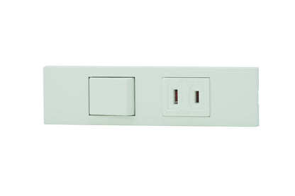 KAG-2512｜NKシリーズ家具・機器用3路スイッチ＋コンセントセット (PW色) 家具・機器用 PW色