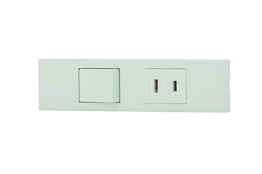 KAG-2512｜NKシリーズ家具・機器用3路スイッチ＋コンセントセット (PW色) 家具・機器用 PW色