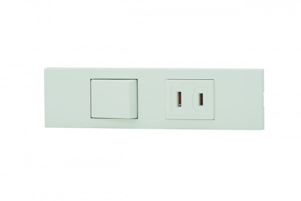KAG-2512｜NKシリーズ家具・機器用3路スイッチ＋コンセントセット (PW色) 家具・機器用 PW色