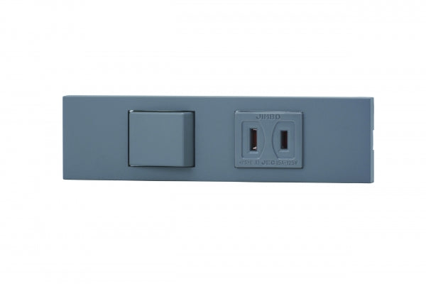 KAG-2513｜NKシリーズ家具・機器用3路スイッチ＋コンセントセット (SG色) 家具・機器用 ソリッドグレー