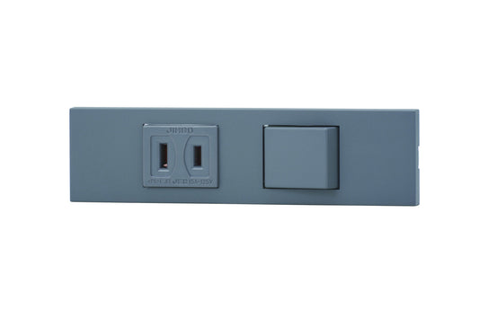 KAG-2516｜NKシリーズ家具・機器用コンセント+3路スイッチセット (SG色) 家具・機器用 ソリッドグレー