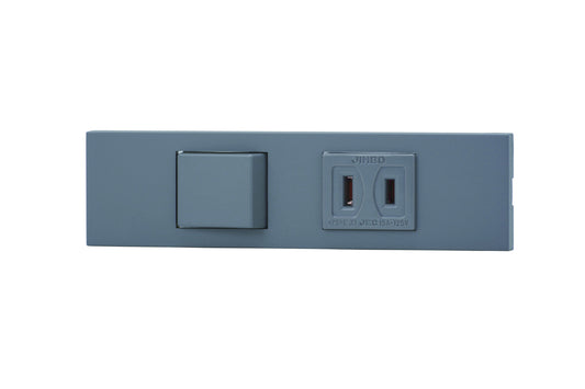 KAG-2519｜NKシリーズ家具・機器用4路スイッチ＋コンセントセット (SG色) 家具・機器用 ソリッドグレー