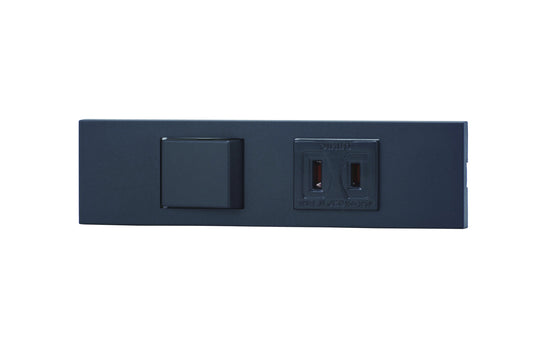 KAG-2520｜NKシリーズ家具・機器用4路スイッチ＋コンセントセット (SB色) 家具・機器用 ソフトブラック