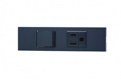 KAG-2526｜NKシリーズ家具・機器用3路スイッチ＋接地コンセントセット (SB色) 家具・機器用 ソフトブラック