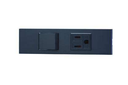 KAG-2526｜NKシリーズ家具・機器用3路スイッチ＋接地コンセントセット (SB色) 家具・機器用 ソフトブラック