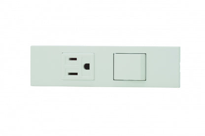 KAG-2527｜NKシリーズ家具・機器用接地コンセント＋3路スイッチセット (PW色) 家具・機器用 PW色