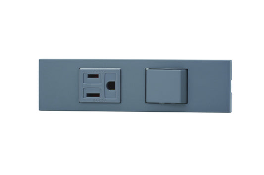 KAG-2528｜NKシリーズ家具・機器用接地コンセント＋3路スイッチセット (SG色) 家具・機器用 ソリッドグレー