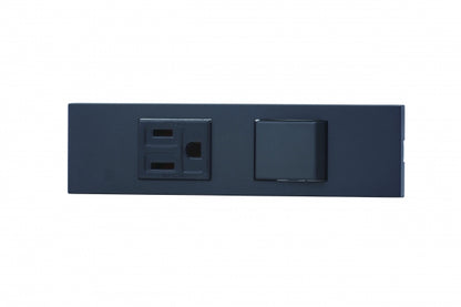 KAG-2529｜NKシリーズ家具・機器用接地コンセント＋3路スイッチセット (SB色) 家具・機器用 ソフトブラック