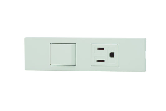 KAG-2530｜NKシリーズ家具・機器用4路スイッチ＋接地コンセントセット (PW色) 家具・機器用 PW色