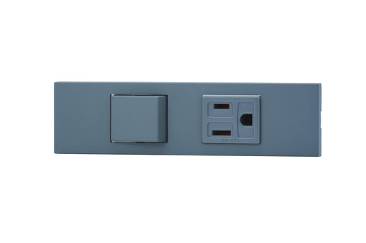KAG-2531｜NKシリーズ家具・機器用4路スイッチ＋接地コンセントセット (SG色) 家具・機器用 ソリッドグレー