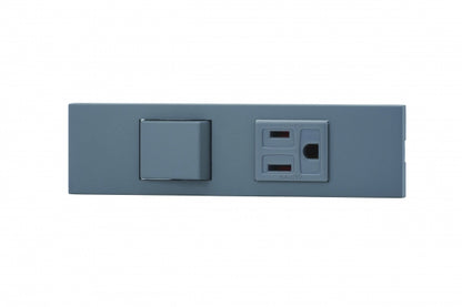 KAG-2531｜NKシリーズ家具・機器用4路スイッチ＋接地コンセントセット (SG色) 家具・機器用 ソリッドグレー
