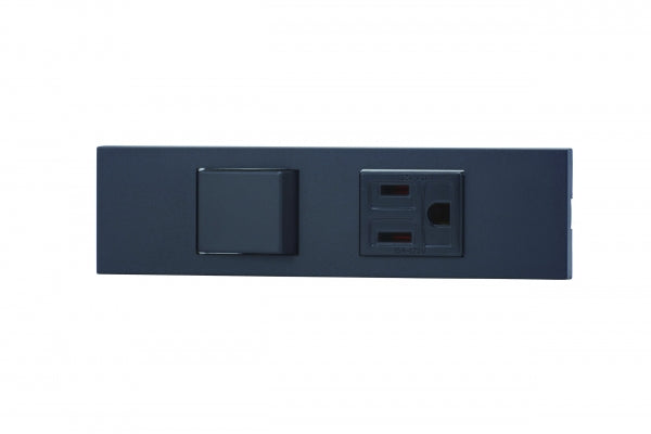 KAG-2532｜NKシリーズ家具・機器用4路スイッチ＋接地コンセントセット (SB色) 家具・機器用 ソフトブラック