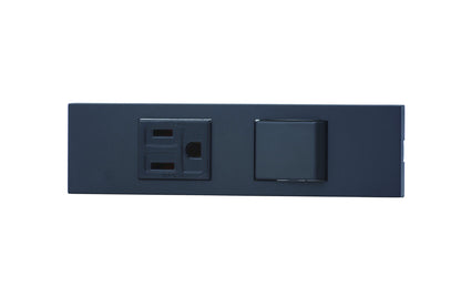 KAG-2535｜NKシリーズ家具・機器用接地コンセント＋4路スイッチセット (SB色) 家具・機器用 ソフトブラック