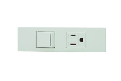 KAG-2539｜NKシリーズ家具・機器用3路ガイドランプ付き
スイッチ＋接地コンセントセット (PW色) 家具・機器用 ガイドランプ付 PW色