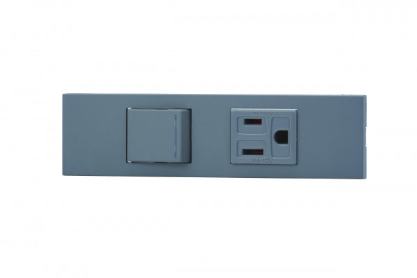 KAG-2540｜NKシリーズ家具・機器用3路ガイドランプ付き
スイッチ＋接地コンセントセット (SG色) NK 家具・機器用 ガイドランプ付 SG色