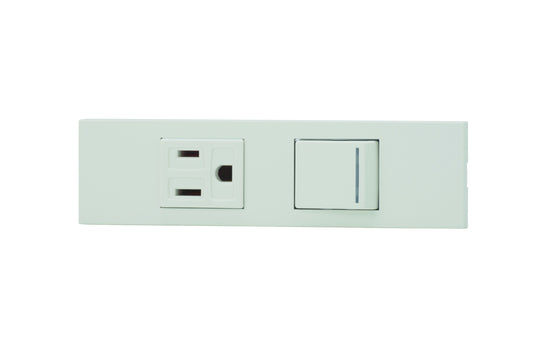 KAG-2542｜NKシリーズ家具・機器用接地コンセント＋3路ガイドランプ付きスイッチセット (PW色) 家具・機器用 ガイドランプ付 PW色