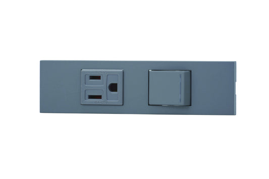 KAG-2543｜NKシリーズ家具・機器用接地コンセント＋3路ガイドランプ付きスイッチセット (SG色) NK 家具・機器用 ガイドランプ付 SG色