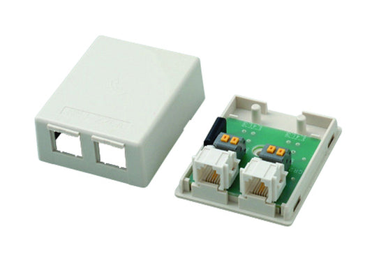 NMJ-22CA-I｜露出形モジュラージャック コンデンサー内蔵形 6極2心2口用 コンデンサー内蔵形 6極2心2口用