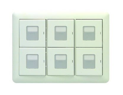 WJHM55003PW｜組み合わせスイッチ 3連6個用 (マーク付片切スイッチ) PW色