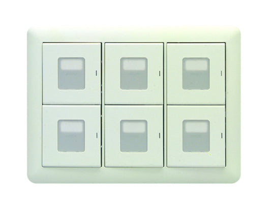 WJHM55003PW｜組み合わせスイッチ 3連6個用 (マーク付片切スイッチ) PW色