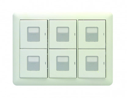WJHM55003PW｜組み合わせスイッチ 3連6個用 (マーク付片切スイッチ) PW色