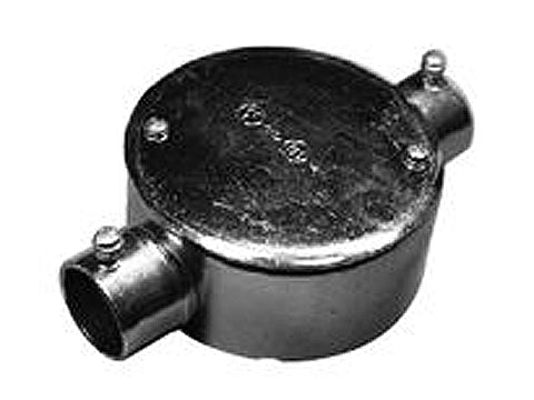 NM25SS｜ネジナシ丸型露出ボックス 直線2方出 25 鋼板製