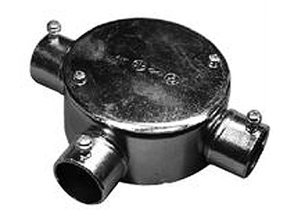 NM313S｜ネジナシ丸型露出ボックス 3方出 31 鋼板製