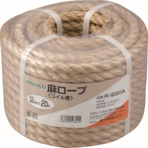 5113369｜麻ロープ 3つ打 線径12mmX長さ20m