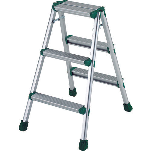 2537486｜アルミ製踏台 軽作業用・脚カバー付 3段