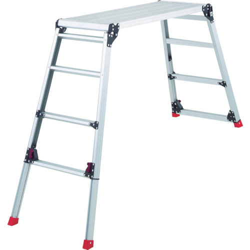 3524361｜足場台 アルミ製 脚部伸縮タイプ 高さ0.87〜1.18m