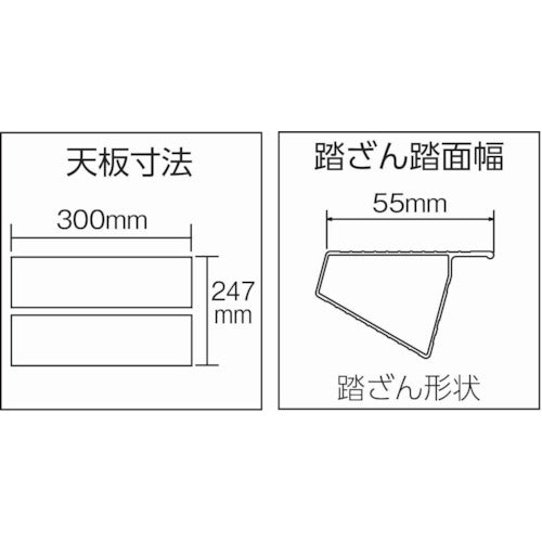 5123666｜はしご兼用脚立 アルミ合金製 脚カバー付 高さ0.81m