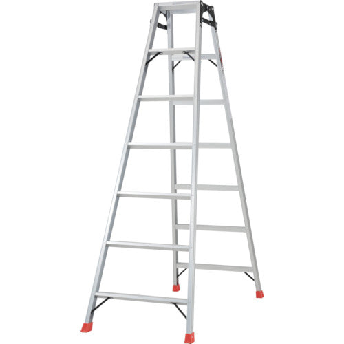 5123704｜はしご兼用脚立 アルミ合金製 脚カバー付 高さ1.98m