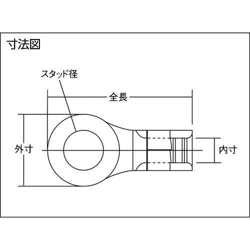 2557487｜裸圧着端子丸形 φ8.4長さ29.5
