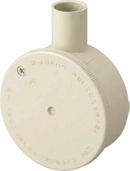 R221JHW｜ビニール 丸型露出ボックス 1方出22 アイボリー