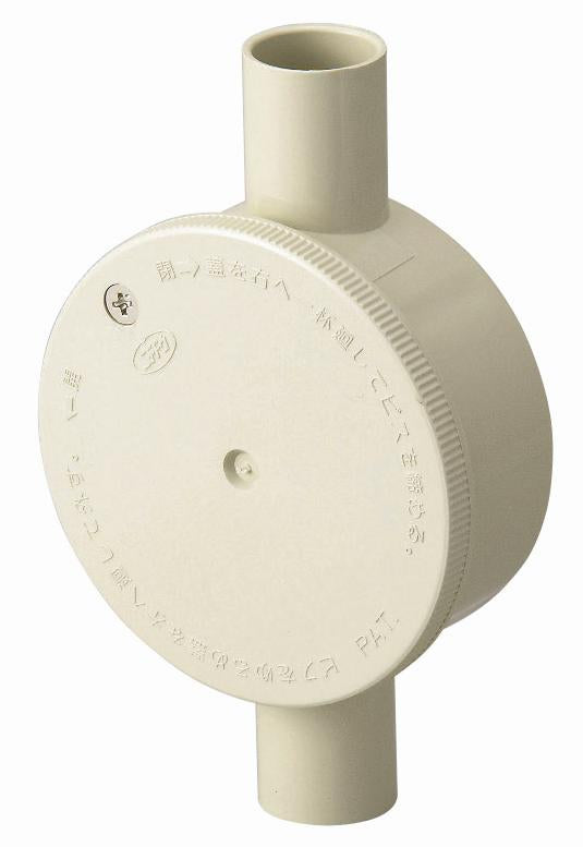 R222JHW｜ビニール 丸型露出ボックス 2方出22 アイボリー