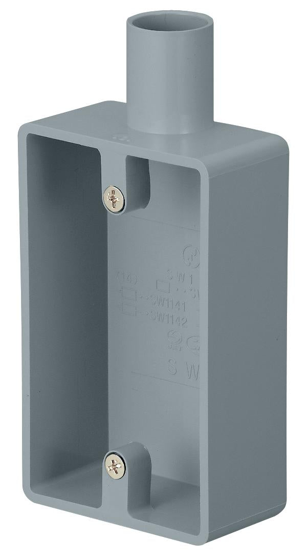 SW1161GHW｜ビニール 露出スイッチBOX 1個用1方出16 グレー