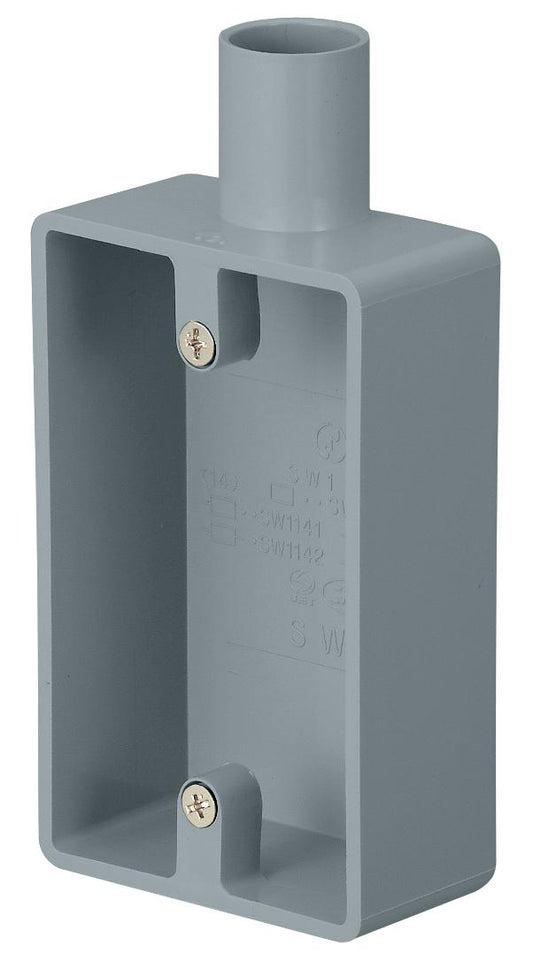 SW1161GHW｜ビニール 露出スイッチBOX 1個用1方出16 グレー