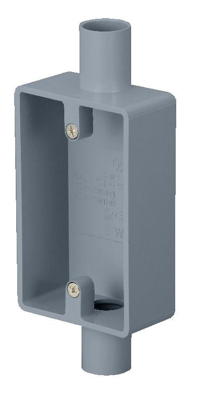 SW1162GHW｜ビニール 露出スイッチBOX 1個用2方出16 グレー