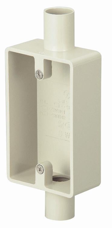 SW1162JHW｜ビニール 露出スイッチBOX 1個用2方出16 アイボリー