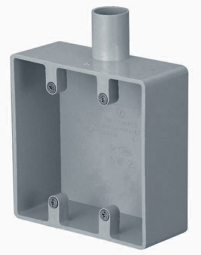 SW2161GHW｜ビニール 露出スイッチBOX 2個用1方出16 グレー