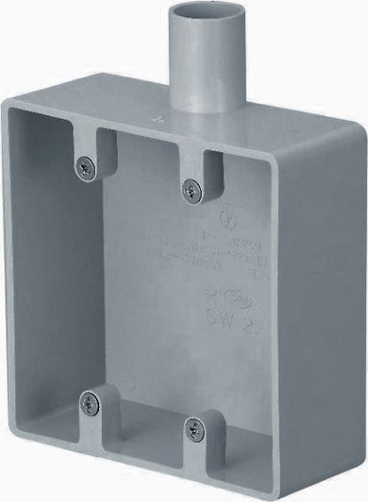 SW2161GHW｜ビニール 露出スイッチBOX 2個用1方出16 グレー