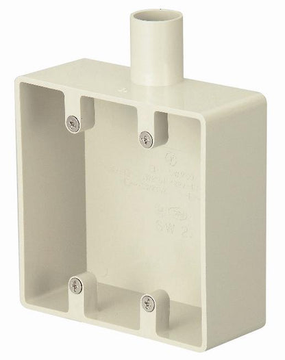 SW2161JHW｜ビニール 露出スイッチBOX 2個用1方出16 アイボリー