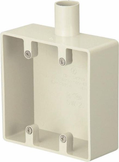 SW2161JHW｜ビニール 露出スイッチBOX 2個用1方出16 アイボリー