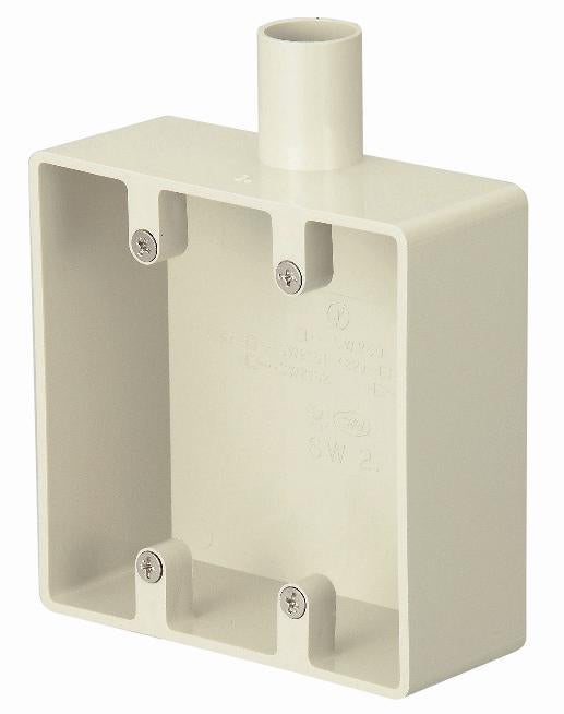 SW2281JHW｜ビニール 露出スイッチBOX 2個用1方出28 アイボリー