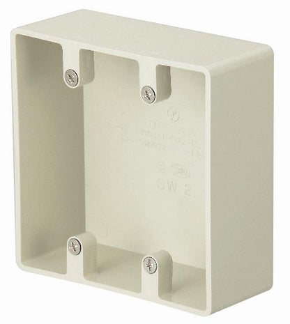 SW250NJHW｜ビニール 露出スイッチBOX 2個用方出ナシ アイボリー
