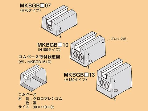 MKBGB1513｜デーワンブロック ゴムベース付 L150