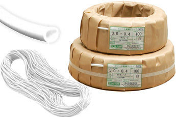 V-6.0X0.4W｜マーキングビニールチューブ 白 6.0Φ×0.4×100m