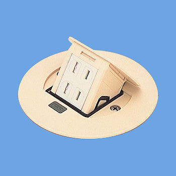 DU1100W｜F型アップコン(ケーブル工事用)(丸型)アイボリー 2コ口