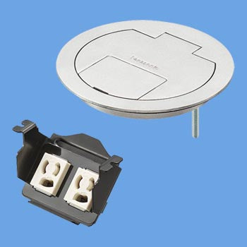 DU7743K｜フラット型フロアコン 2コ口 抜け止めアース付